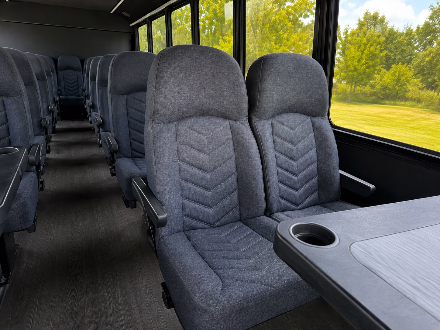thornton 18 passenger minibus interior