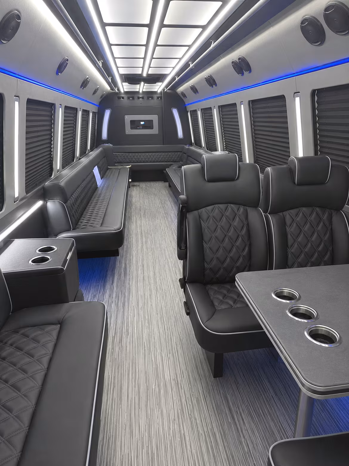thornton 25 passenger party bus inside