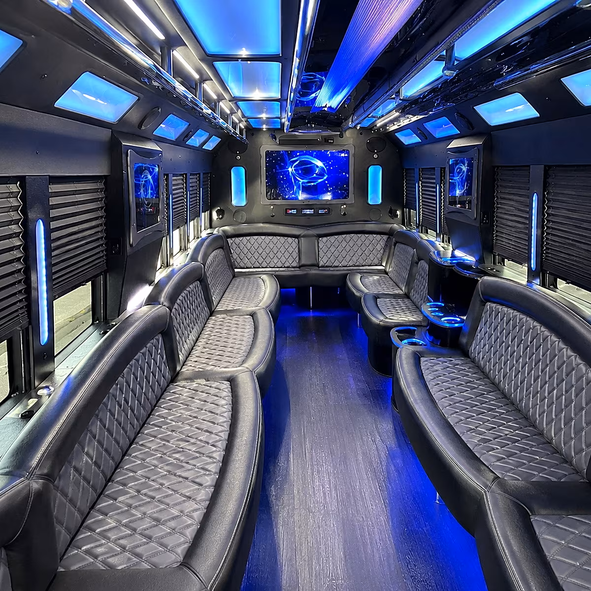 thornton 50 passenger party bus interior